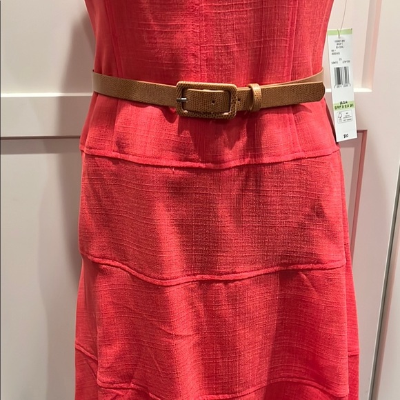 Evan Picone NWT Evan Picone Coral Red Midi Size 4 - Picture 4 of 7
